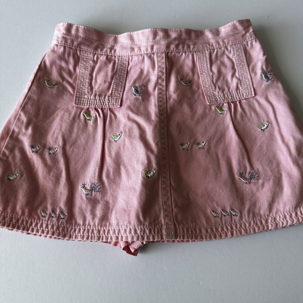 Gymboree A Bird's Life 2005 Pink Embroidered Skirt w/bloomer Skort Size 3 Girls